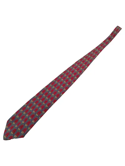 Ingres Weiss Tchibo TCM Krawatte Herren Seide Rot Geometrisch 8cm