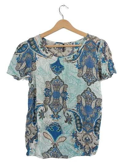 Soyaconcept Damen T-Shirt Paisley Muster Blau Gr. M Boho Style