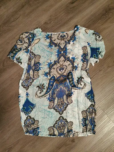 Soyaconcept Damen T-Shirt Paisley Muster Blau Gr. M Boho Style
