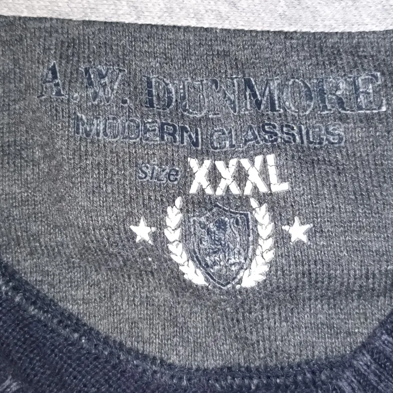 A.W. Dunmore Herren Pullover V-Ausschnitt Blau Gr. 3XL Baumwolle Klassisch 2