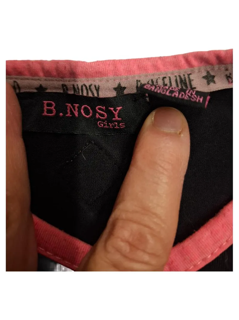 B.Nosy Mädchen Langarmshirt Gr. 122, 128 Schwarz Sterne Streifen Casual 2