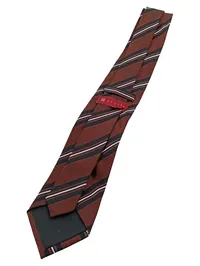 Ecosse Herren Krawatte Braun Gestreift Seide 7.5 cm Business Klassisch 2