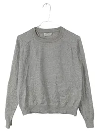 ONLY Damen Pullover Gr. S Grau Meliert Langarm Strickpullover Basic 1