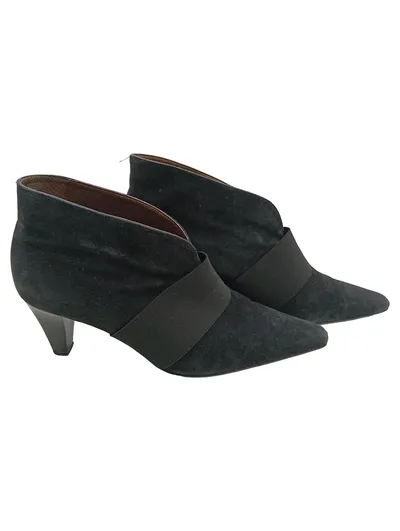 Peter Kaiser Stiefeletten Damen Gr. 41 Schwarz Wildleder Elegant Absatz