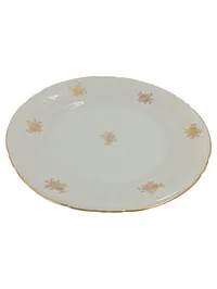 Bavaria Kuchenteller Porzellan Weiß Gold Blumenmuster 19 cm Klassisch 1