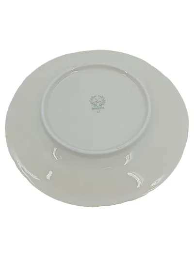Bavaria Kuchenteller Porzellan Weiß Gold Blumenmuster 19 cm Klassisch
