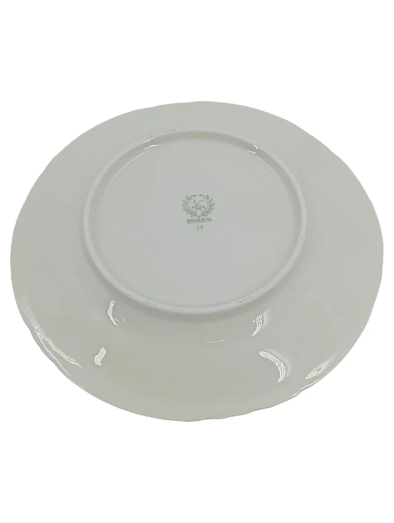 Bavaria Kuchenteller Porzellan Weiß Gold Blumenmuster 19 cm Klassisch 2