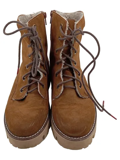 Rieker Damen Stiefelette Winterboots Schnürstiefel Braun Wildleder Gr. 40