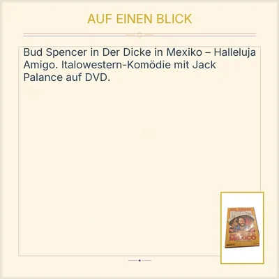 Der Dicke in Mexiko DVD Bud Spencer Jack Palance Western Halleluja Amigo