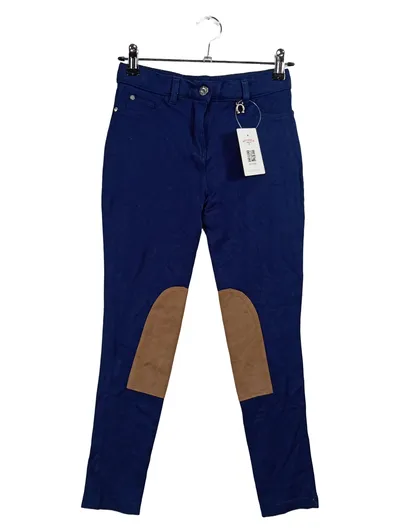 Yigga Kinder Reithose Gr. 146 Blau mit Kniebesatz