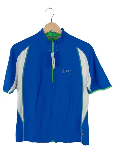 GORE RUNNING WEAR Herren Sport Shirt Blau Gr. M Kurzarm Reißverschluss