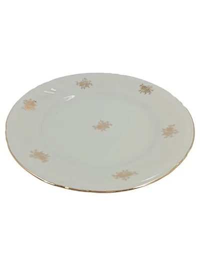 Bavaria Kuchenteller Porzellan Weiß Gold Blumenmuster 19 cm Klassisch