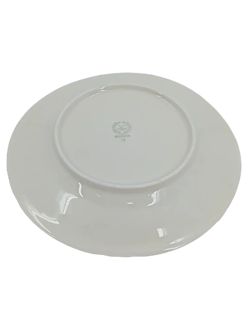 Bavaria Kuchenteller Porzellan Weiß Gold Blumenmuster 19 cm Klassisch 2