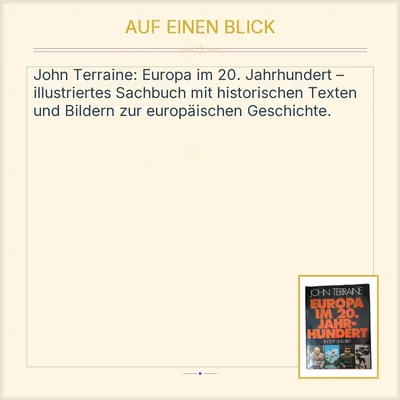 Europa im 20. Jahrhundert - John Terraine - In Text und Bild Sachbuch