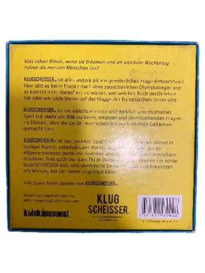 Klugscheisser Quizspiel Kylskåpspoesi Partyspiel Frage Antwort