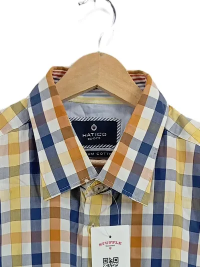Hatico Sport Herren Freizeithemd Kurzarm Kariert XXL Premium Cotton