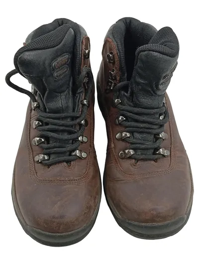 Hi-Tec Wanderschuhe Herren Outdoorschuhe Braun Leder Wasserdicht Gr. 37.5