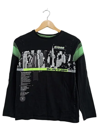 DOWNLOAD Langarmshirt Jungen Gr. 158/164 Schwarz Streetwear Stadtmotiv