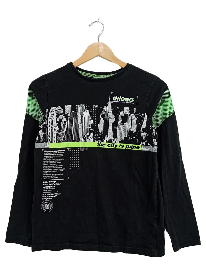 DOWNLOAD Langarmshirt Jungen Gr. 158/164 Schwarz Streetwear Stadtmotiv 1