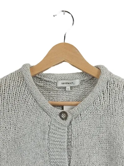 Sandwich Damen Strickjacke Grau Gr. 36 S Baumwoll-Mix Knopfleiste Casual