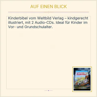 Die große Kinderbibel Weltbild Buch für Kinder mit 2 CDs
