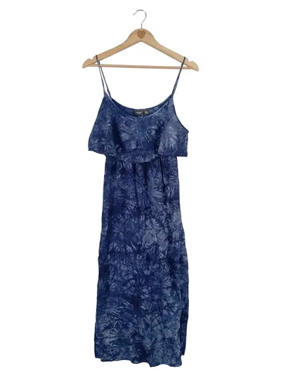 GUESS Damen Sommerkleid Maxikleid Blau Batik-Muster Gr. 38/M
