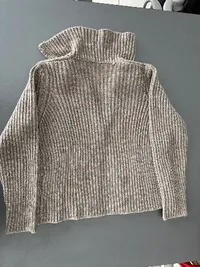 Esisto Strickjacke Damen Gr. M Grau Rippstrick Wolle Alpaka Cardigan 2