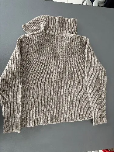 Esisto Strickjacke Damen Gr. M Grau Rippstrick Wolle Alpaka Cardigan