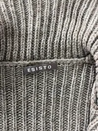 Esisto Strickjacke Damen Gr. M Grau Rippstrick Wolle Alpaka Cardigan 3