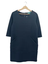 Fever London Strickkleid Damen Gr. 38 Petrol Rippstrick Business 1