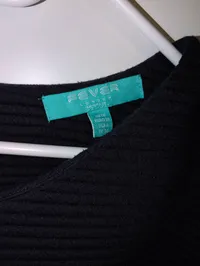 Fever London Strickkleid Damen Gr. 38 Petrol Rippstrick Business 3