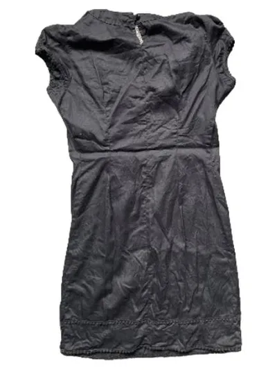 Lolita Damen Kleid Gr. 42 Schwarz Bohemian Häkel-Verzierung Freizeitkleid
