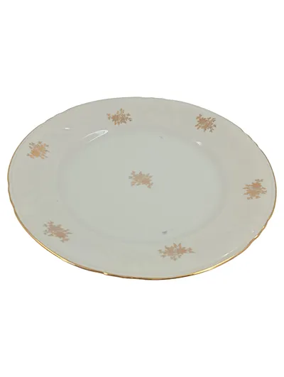 Bavaria Essteller Weiß Gold Blumenmuster Porzellan 19 cm Klassisch