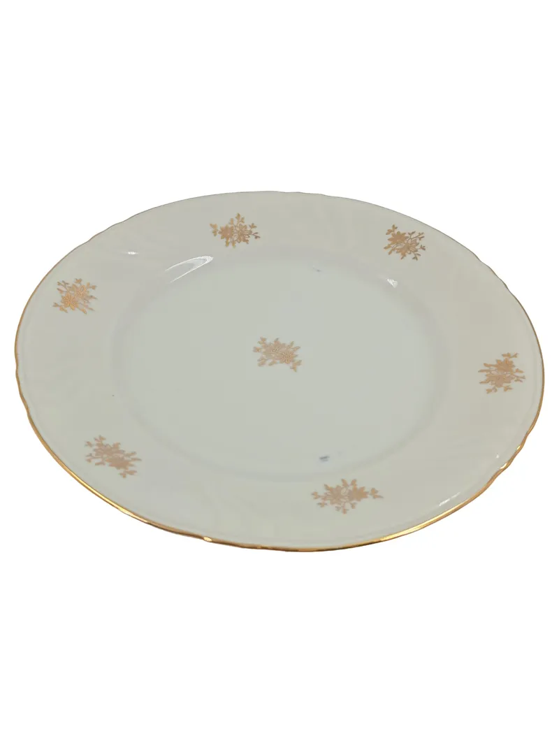 Bavaria Essteller Weiß Gold Blumenmuster Porzellan 19 cm Klassisch 1