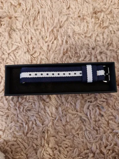 Daniel Wellington Uhrenarmband NATO Nylon Blau Weiß Gestreift 20mm