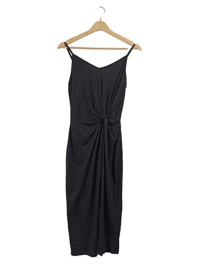 EDITED Damen Cocktailkleid Schwarz Gr. 36 Midi Träger Knotendetail