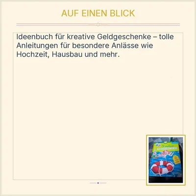 Kreative Geldgeschenke - Einfach kreativ Buch Basteln Hochzeit Hausbau
