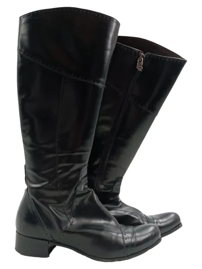 Alberto Fermani Damen Leder Stiefel Schwarz Gr. 36 Klassisch