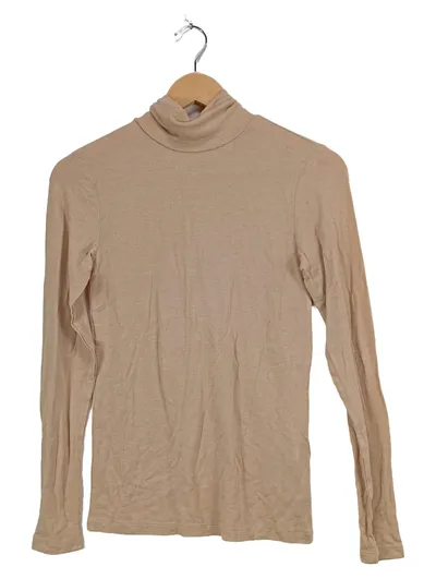 Y.A.S Damen Rollkragenpullover Langarmshirt Beige Gr. 38 M Basic Viskose