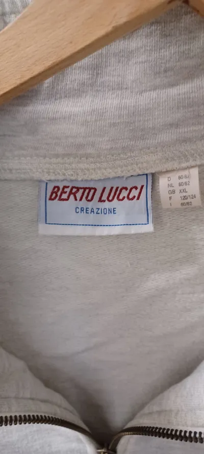 Berto Lucci Vintage Pullover Herren XXL Grau Princeton Quarter-Zip