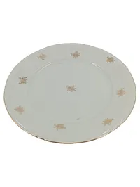 Bavaria Kuchenteller Weiß Gold Schneeflocken Porzellan 24.5 cm Klassisch 1