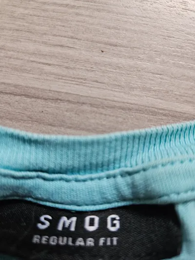 Smog Herren T-Shirt Garage Print Türkis Regular Fit Gr. S