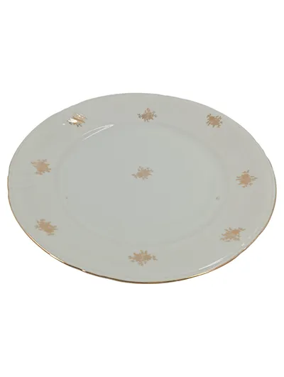 Bavaria Suppenteller Porzellan Weiß Goldrand Blumenmuster 24, 5cm