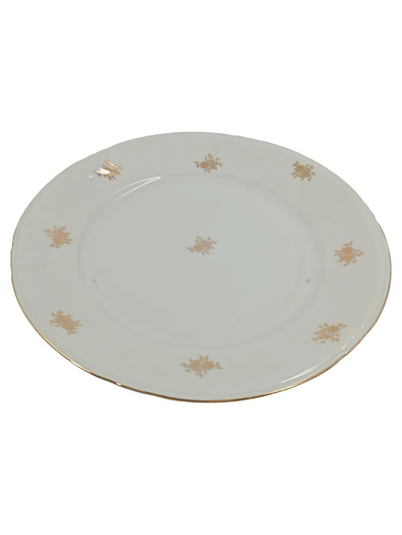 Bavaria Suppenteller Porzellan Weiß Goldrand Blumenmuster 24, 5cm 1