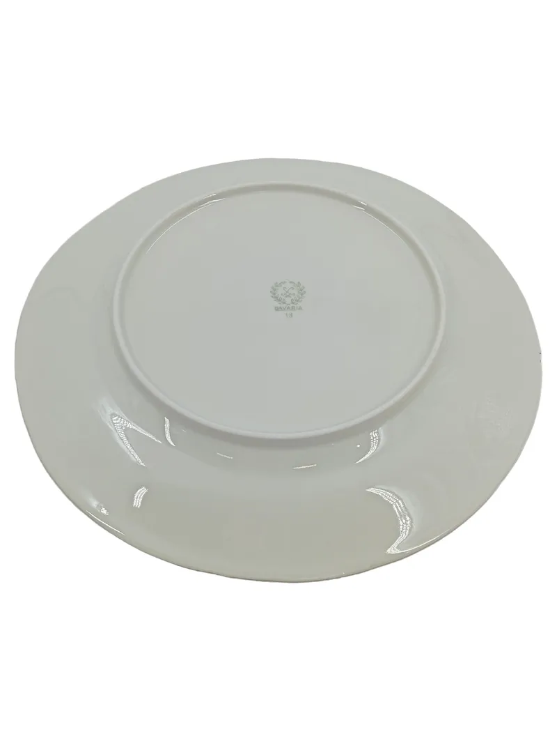Bavaria Suppenteller Porzellan Weiß Goldrand Blumenmuster 24, 5cm 2