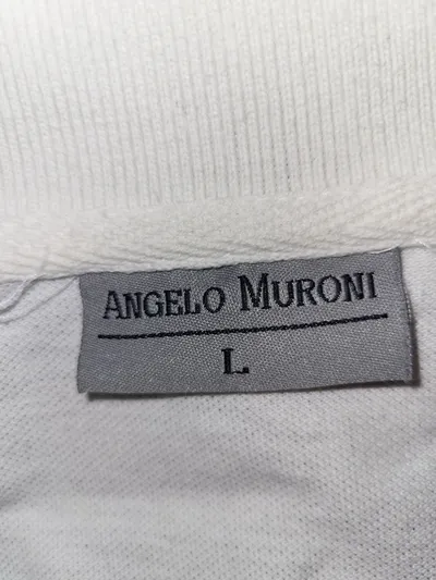 ANGELO MURONI Herren Poloshirt Beige Gr. 50, L Kurzarm Reißverschluss Baumwolle
