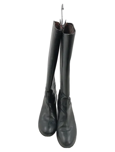 Vic Matié Damen Leder Stiefel Schwarz Gr. 36 Klassisch Kniehoch