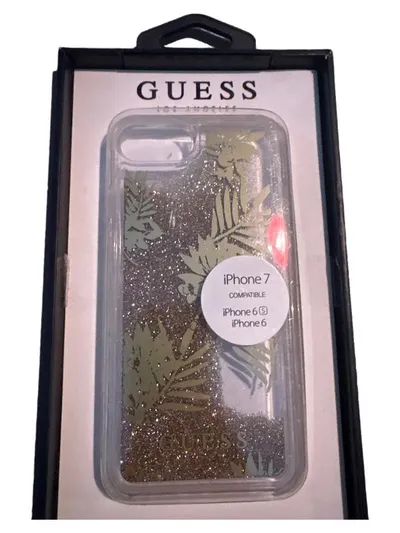 GUESS GUHCP7GLUPRG Handy Schutzhülle iPhone 7/6S/6 Blatt Gold Glamourös