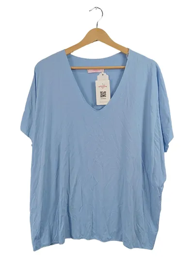 Make Believe Ideas Damen T-Shirt Blau Oversize Kurzarm Viskose Basic