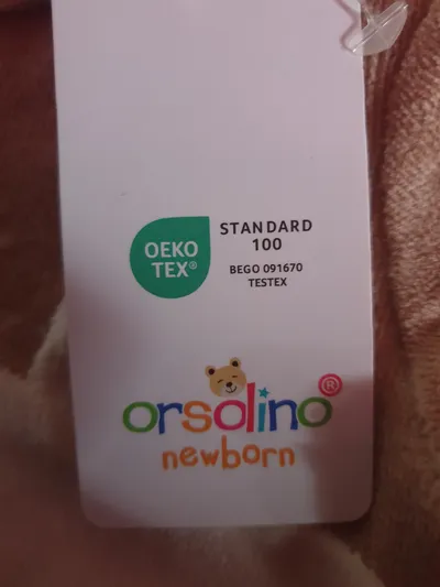 ORSOLINO Baby Strampler Einteiler Bärenmotiv Beige Gr. 50